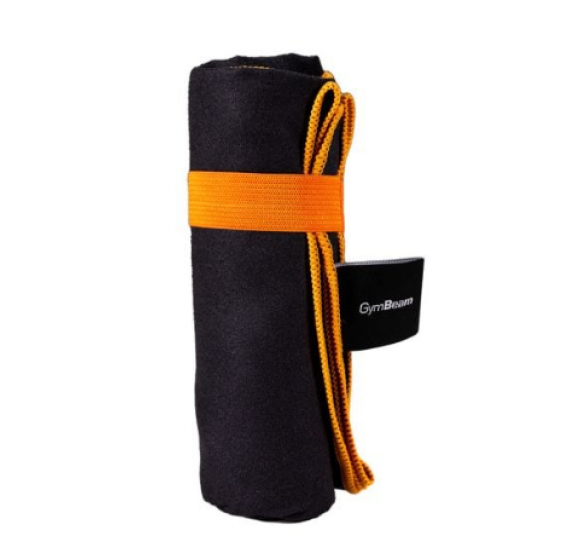 Gyorsan száradó sporttörölköző Black/Orange - GymBeam
